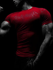 YoungLA Heavy Stretch Compression Training Short Sleeve – Crimson Red
