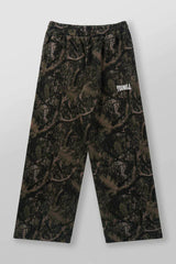 YoungLA Camo Casual Training Sweatpants – Dark Brown Tree Camo Edition