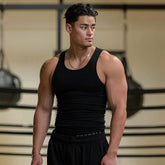 YoungLA Black Ribbed Racerback Tank