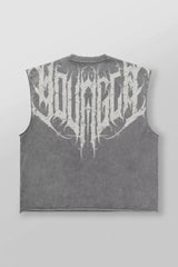 YoungLA Grey Mineral-Wash Gothic Muscle Tee