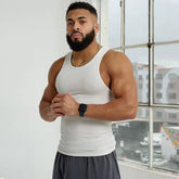 YoungLA White Ribbed Racerback Tank