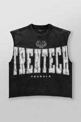 YoungLA Black Trentech Acid-Wash Muscle Tee