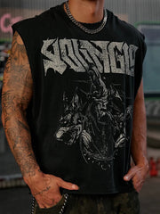 YoungLA Black Demonic Graphic Sleeveless Tee