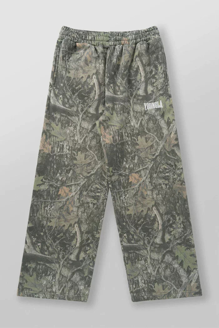 YoungLA Camo Casual Training Sweatpants – Forest Camo Edition