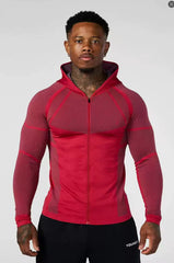 YOUNGLA- Red Fitted Zip-Up Performance Jacket