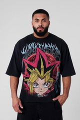 YoungLA x Yu-Gi-Oh! Heavyweight Acid Wash Oversized Tee – Yugi Muto Anime Graphic