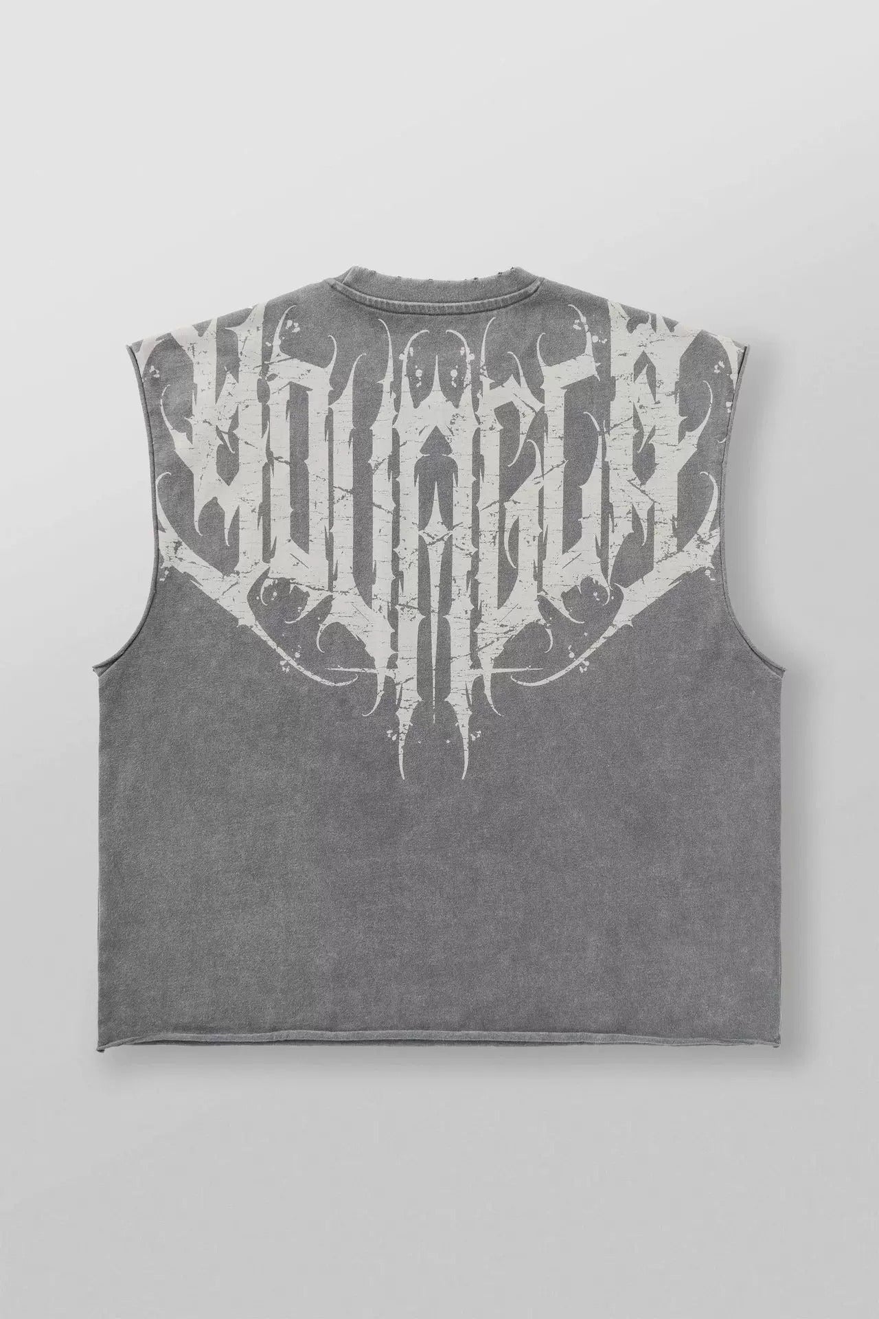 YoungLA Grey Mineral-Wash Gothic Muscle Tee