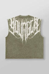 YoungLA Olive Gothic Graphic Muscle Tee