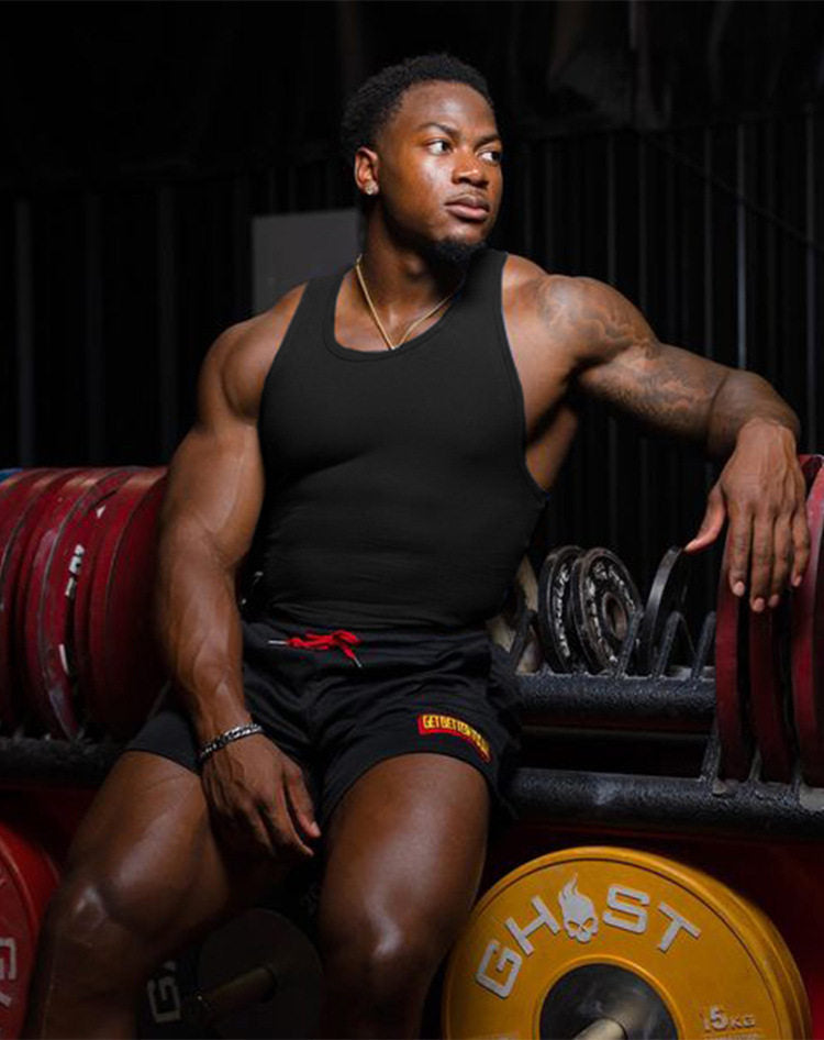 YoungLA Black Ribbed Racerback Tank