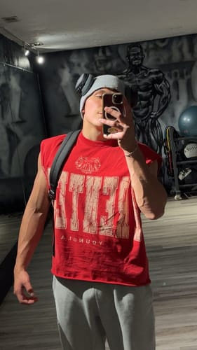 YoungLA Red Trentech Vintage Muscle Tee
