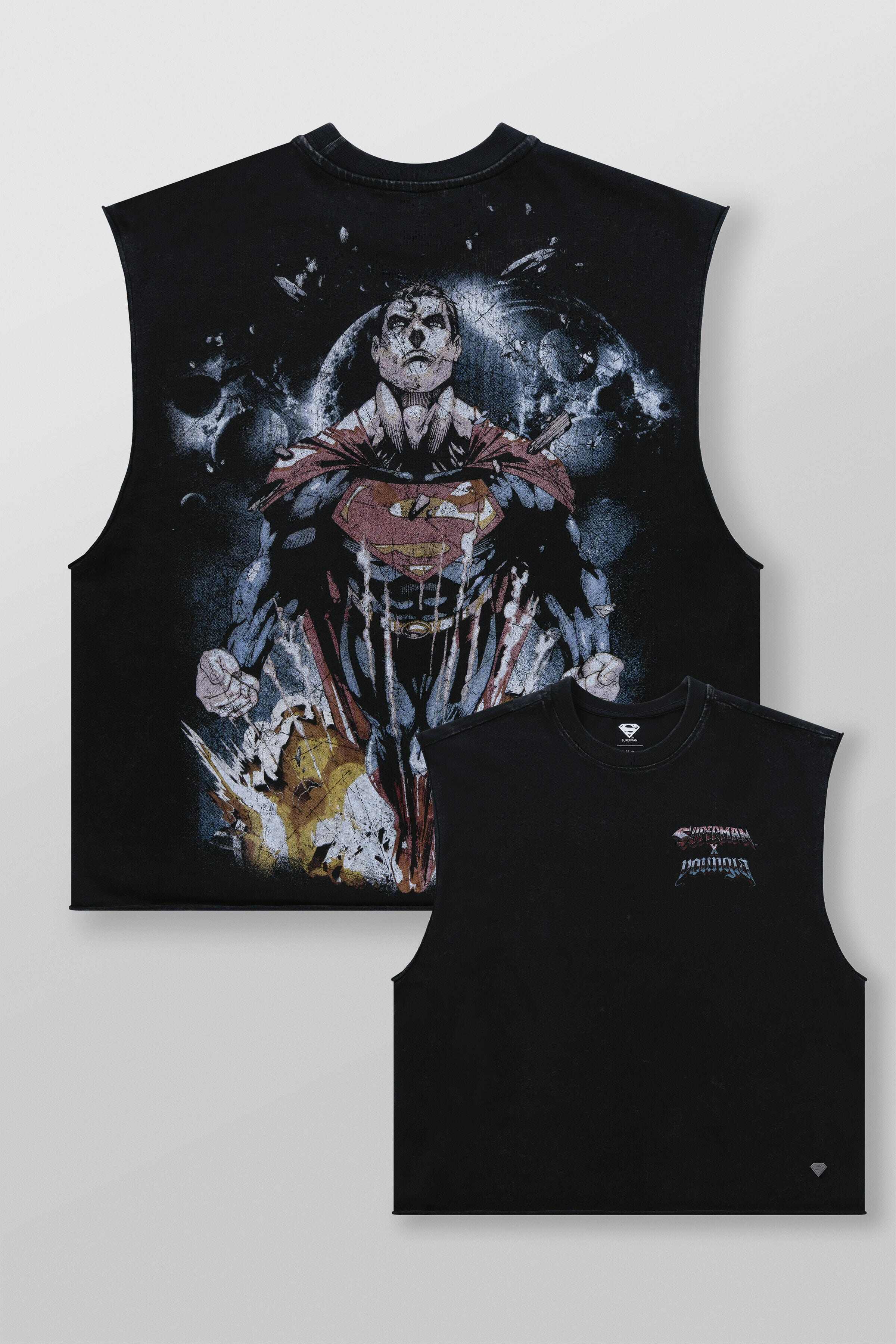 YoungLA Superman Graphic Cut-Off Tank