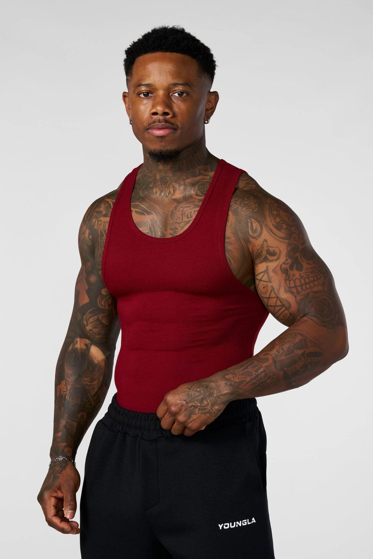 YoungLA Red Ribbed Slim-Fit Tank