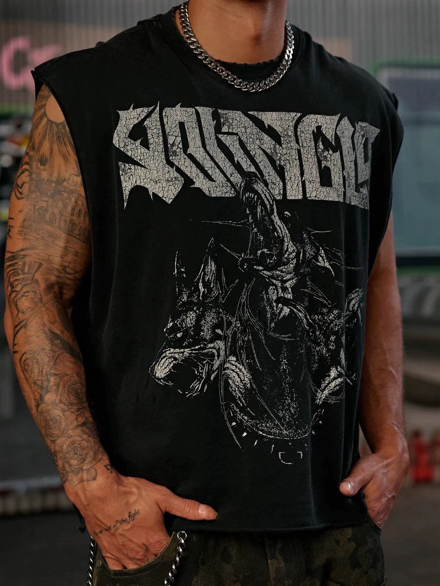 YoungLA Black Demonic Graphic Sleeveless Tee