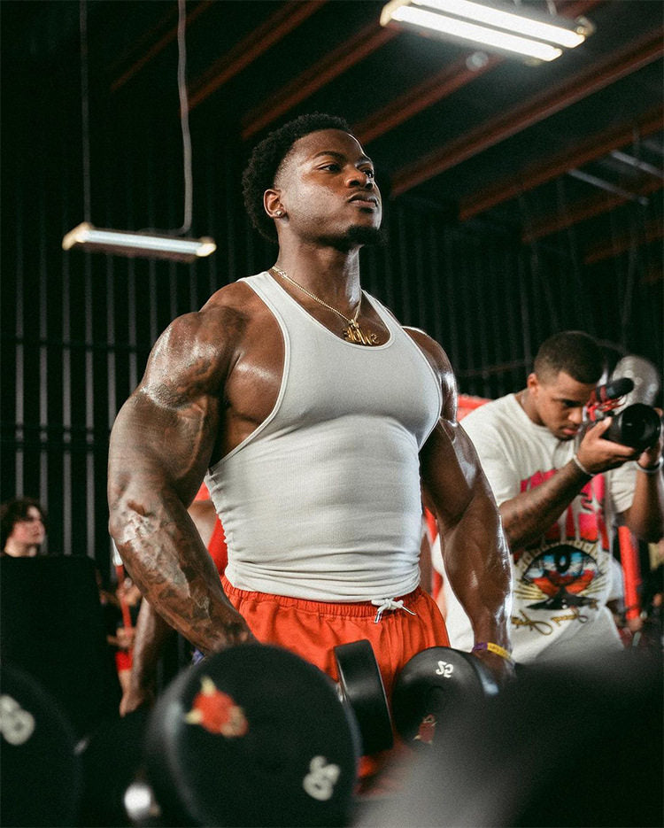 YoungLA White Ribbed Racerback Tank