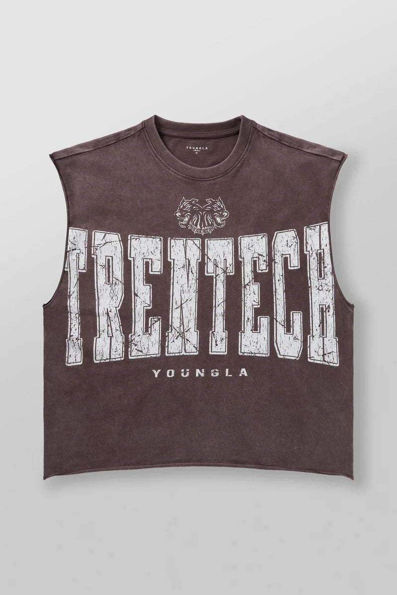 YoungLA Brown Trentech Acid-Wash Muscle Tee