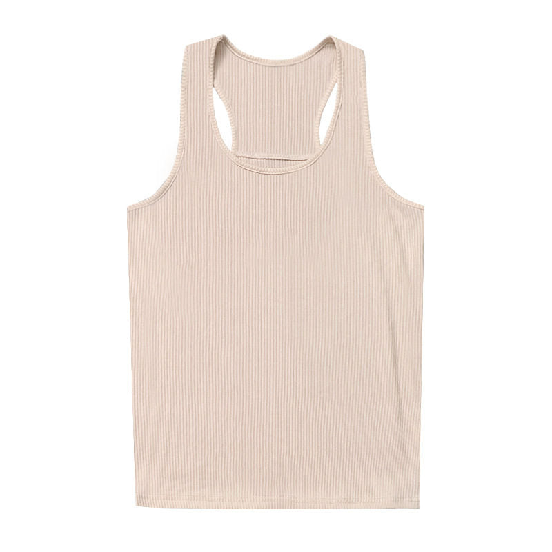 YoungLA Nude Beige Ribbed Racerback Tank