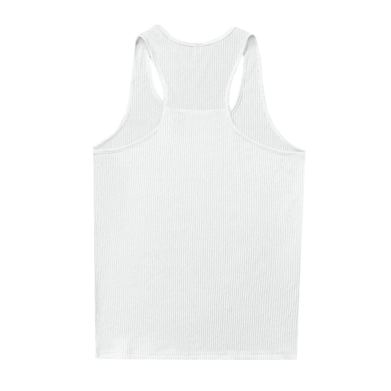 YoungLA White Ribbed Racerback Tank